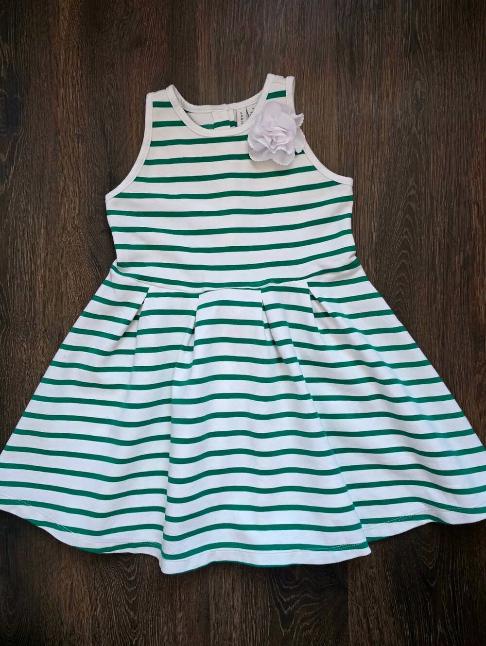 Janie & Jack green stripe ponte dress
